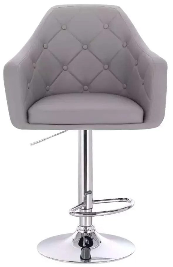 LuxuryForm DESIGN Barová stolička ANDORA na striebornom tanieri - šedá