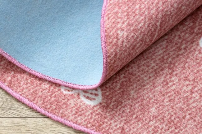 Koberec HEARTS kruh Jeans - ružový