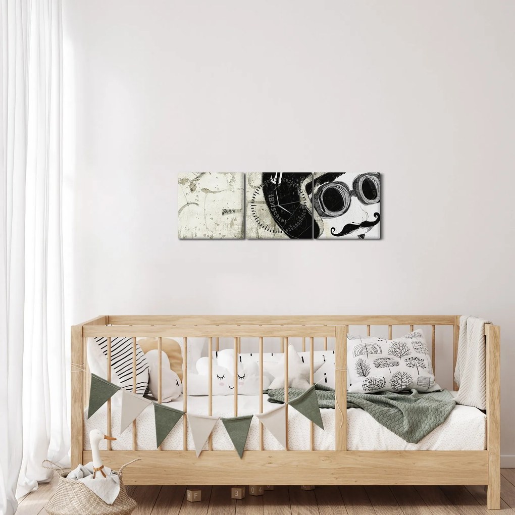 Obraz - Pretekár (s hodinami) (90x30 cm)