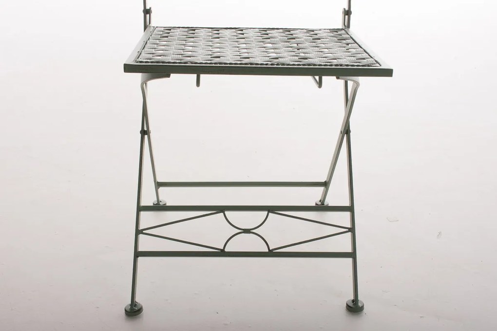 Kovová skladacia stolička Asina - Zelená antik