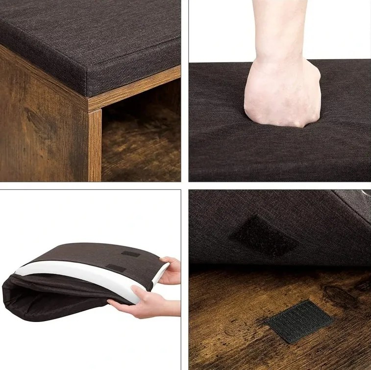 Botník s lavicou TAYLOR 104x30x48 cm, rustikálne hnedý