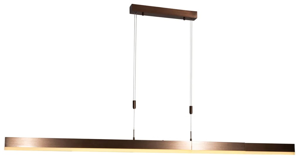 Nastaviteľná závesná lampa tmavá bronz vrátane stmievateľného LED - Lamba