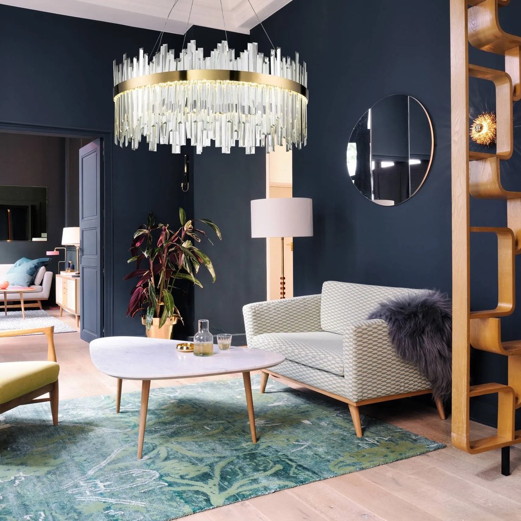 Závesný LED krištáľový luster APP1515-CP60 zlatý
