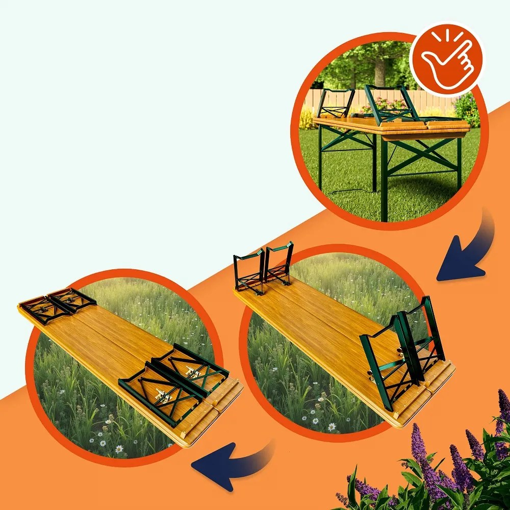 Pivný set KLASIK, 170cm, prírodná hnedá Casaria