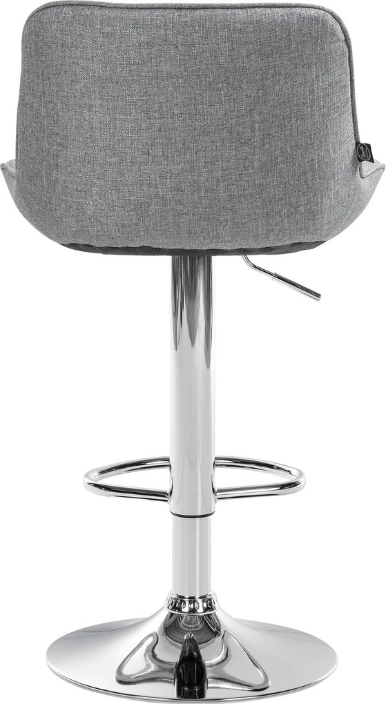 Barová stolička Vonore - látka, chróm rám - Sivá