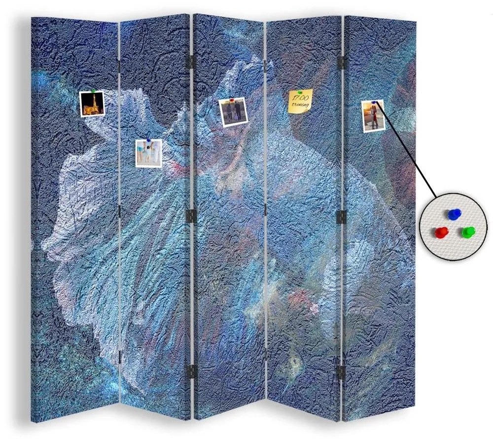 Gario Paraván Secret blue Rozmery: 110 x 170 cm, Prevedenie: Korkový paraván