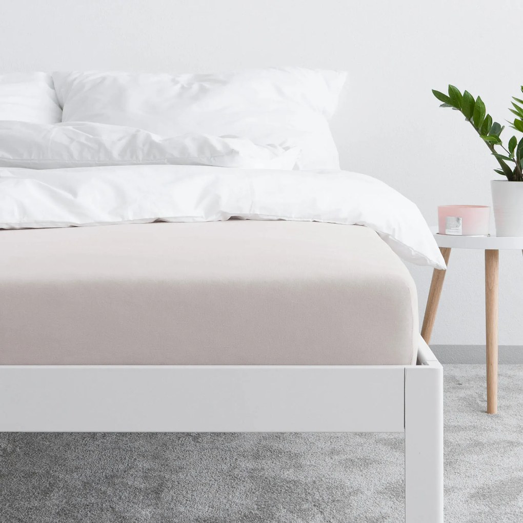 Goldea plachta jersey s napínacou gumou - sivohnedá 200 x 220 cm