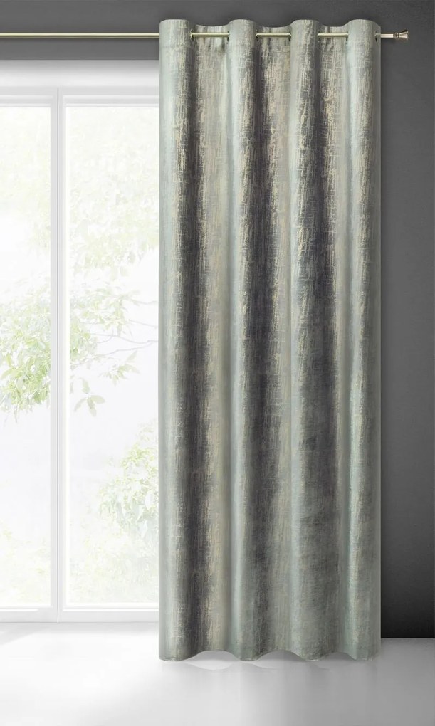 Dekorstudio Zamatový záves s elegantnou potlačou ZKPK-06 v sivej farbe