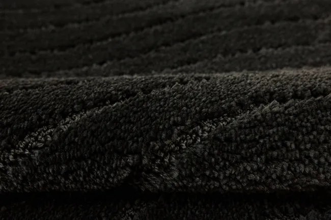 Kúpeľňový koberček Sara Black čierny, vlny