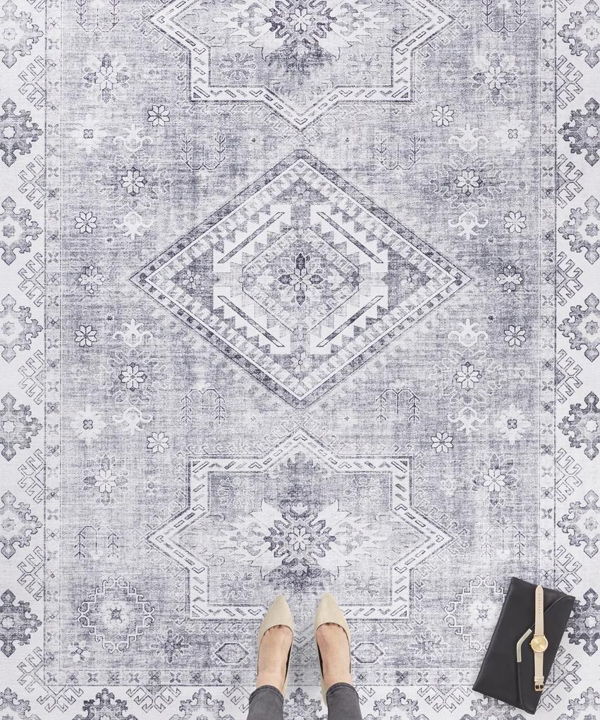 Nouristan - Hanse Home koberce Kusový koberec Asmar 104011 Graphite / Grey - 80x200 cm