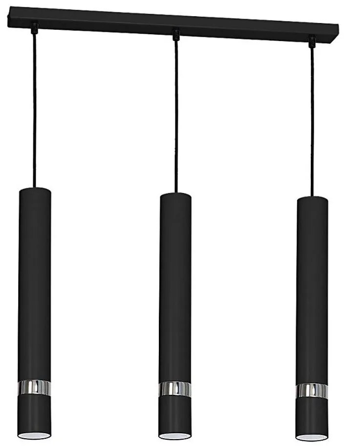Závesný luster na lankách JOKER 3xGU10/25W/230V čierna/lesklý chróm