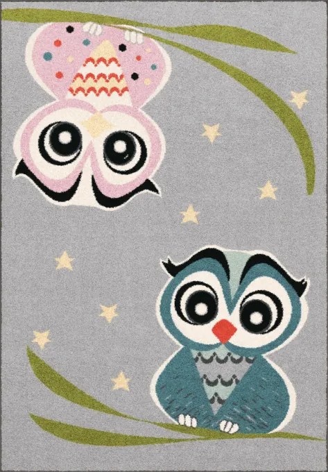 Koberec Agnella Funky Top Owl sivý