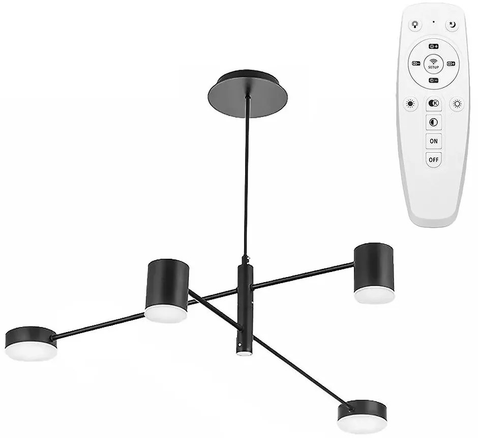 Toolight - LED stropné svietidlo APP596-4C, čierna, OSW-08564