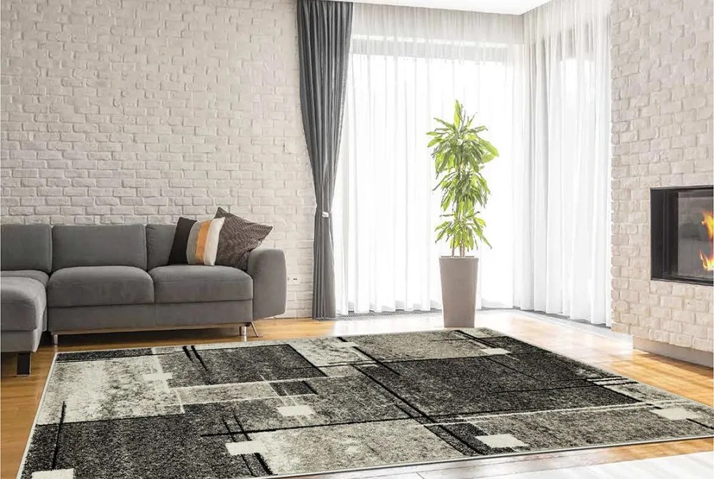 Kusový koberec Phoenix 3024-244, 120x170, šedá, chodba / predsieň, B-line