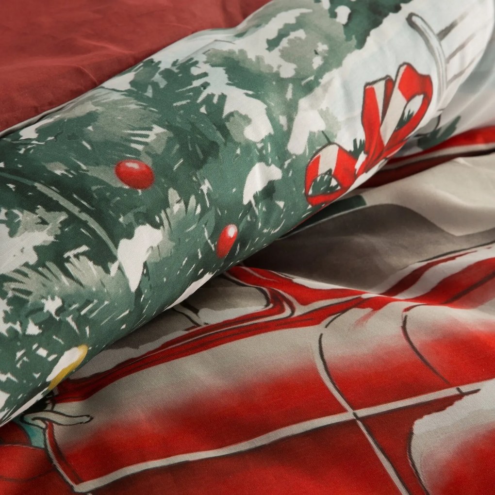 VIANOČNÉ RENFORCÉ OBLIEČKY XMAS 160X200 CM, 2 KS 70X80 CM VZOROVANÉ