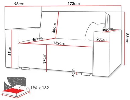 Rozkladacia pohovka Carivia Duo III (tmavomodrá) (s úl. priestorom). Vlastná spoľahlivá doprava až k Vám domov. 1121983