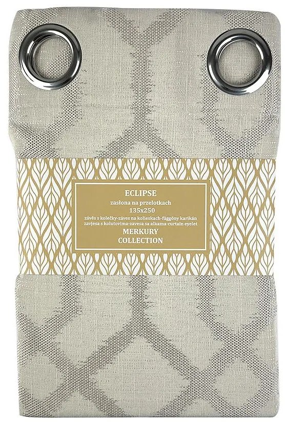 Záves na prechodkách Eclipse 135x250 béžová Merkury Home