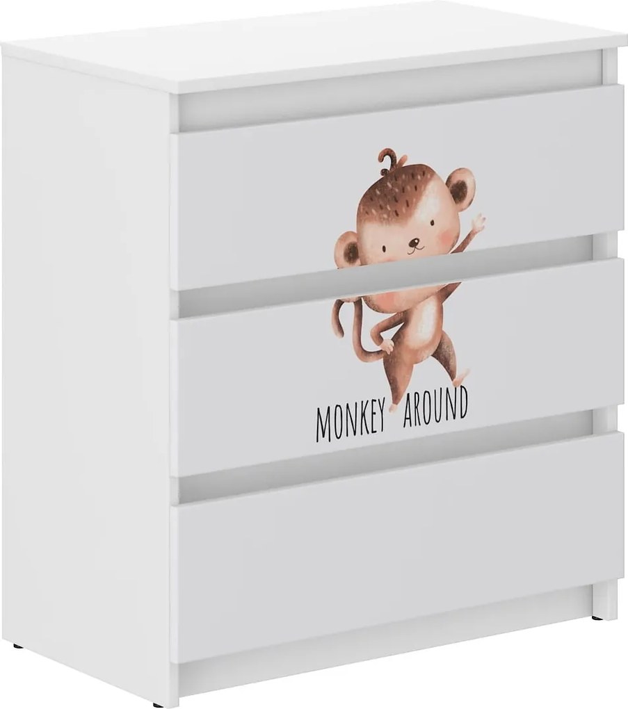 Wooden Toys Detská komoda R-3 SAFARI OPICA