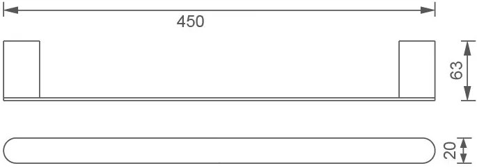 Novaservis - Držiak uterákov 450 mm Titania Naty chróm, 66627,0