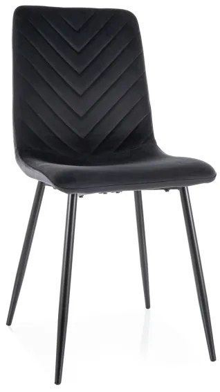 Jedálenská stolička DAREN VELVET čierna