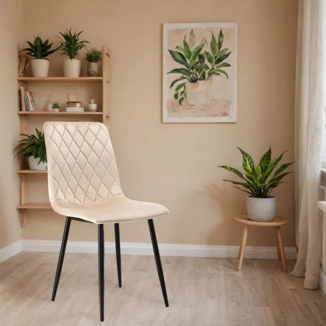 Jedálenská stolička DEXTER zamatová, béžová