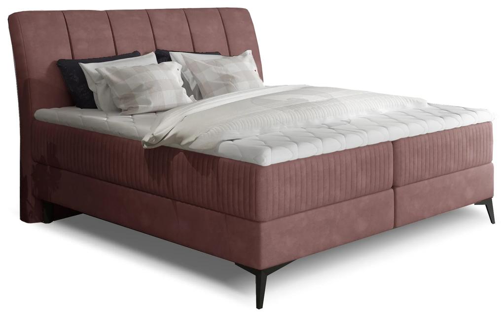 Kontinentálna posteľ 140 cm Alberto (tmavoružová) (s matracmi). Vlastná spoľahlivá doprava až k Vám domov. 1027350