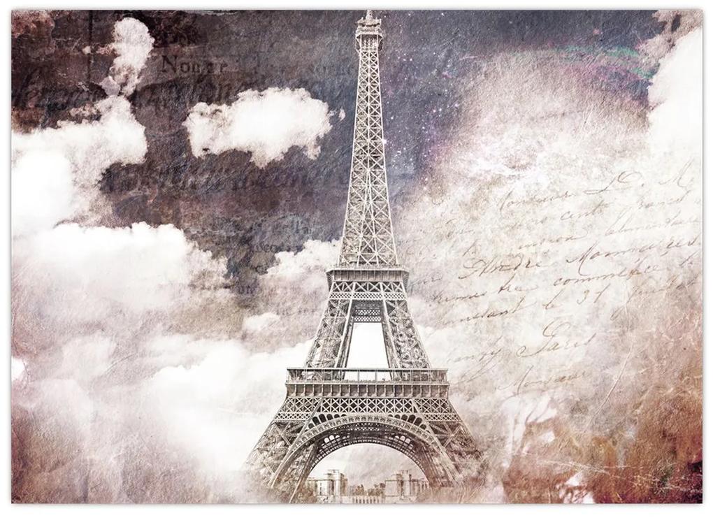 Sklenený obraz - Eiffelova veža, Paríž, Francúzsko (70x50 cm)