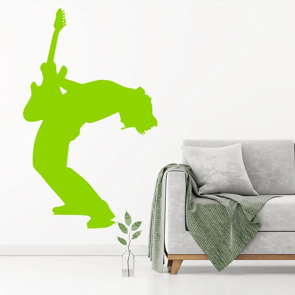 Veselá Stena Samolepka Silueta Rocker Farba: černá, Veľkosť: 60 x 36 cm