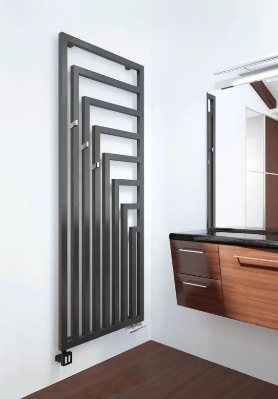 Terma Angus V 1140x360 vodný radiátor Metallic Black ZX