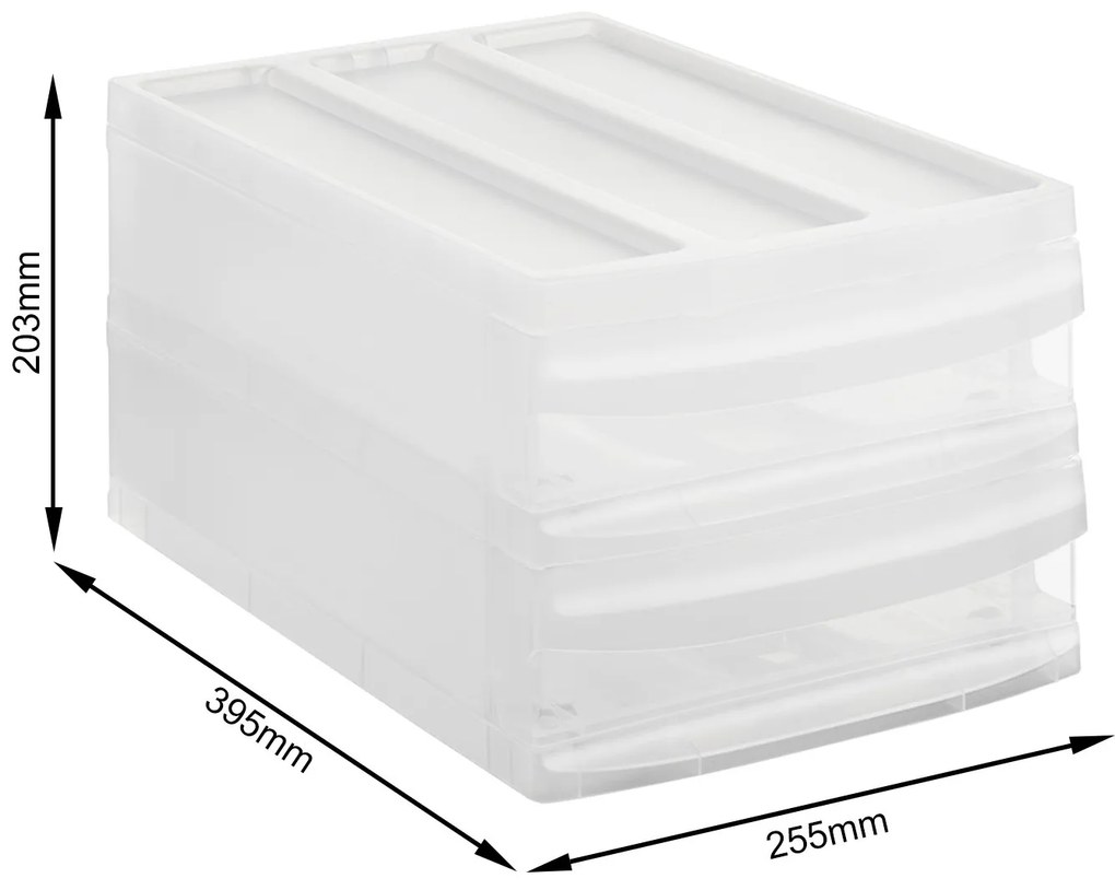DUO M - Box se 2 zásuvkami (A4), úložný box vysunovací, transparentní Rotho SYSTEMIX
