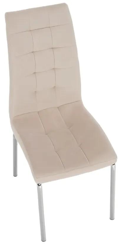 Jedálenská stolička, béžová Dulux Velvet látka/chróm, GERDA NEW