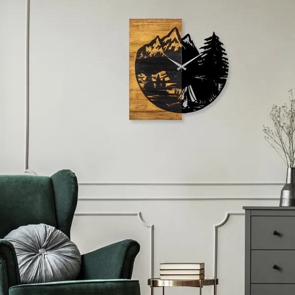 Nástenné hodiny 56x58 cm 1xAA drevo/kov