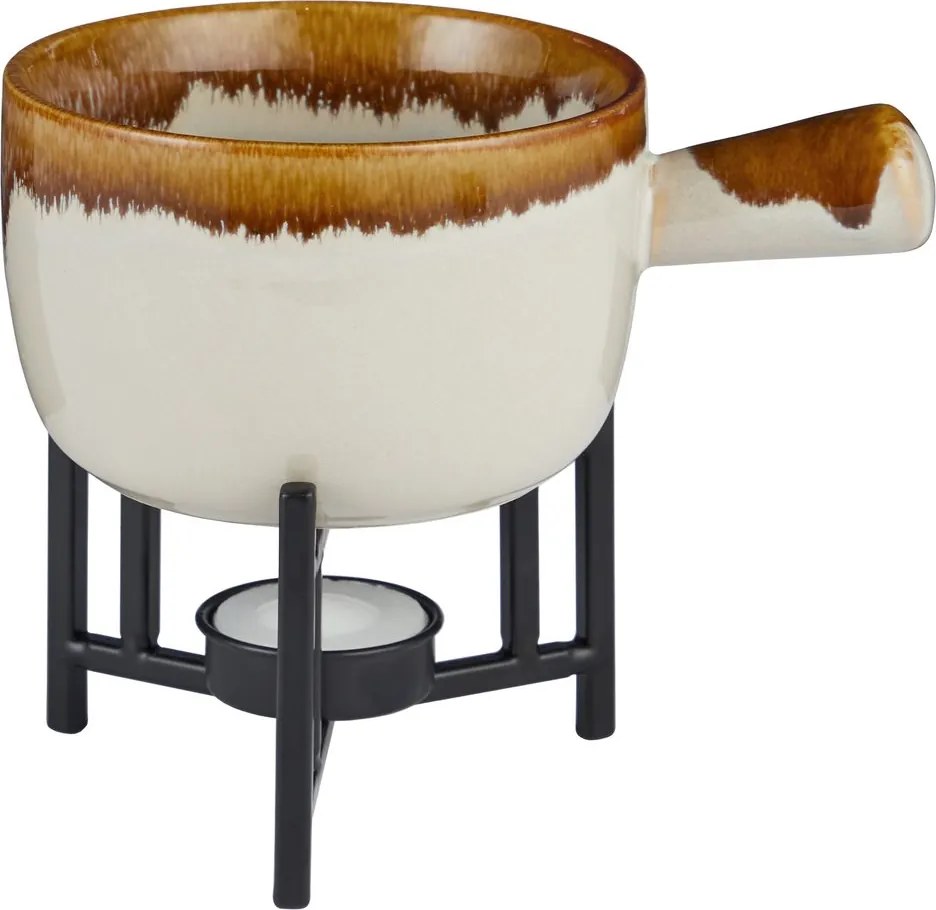 AU CHOCOLAT Čokoládové fondue, 2 vidličky – béžová