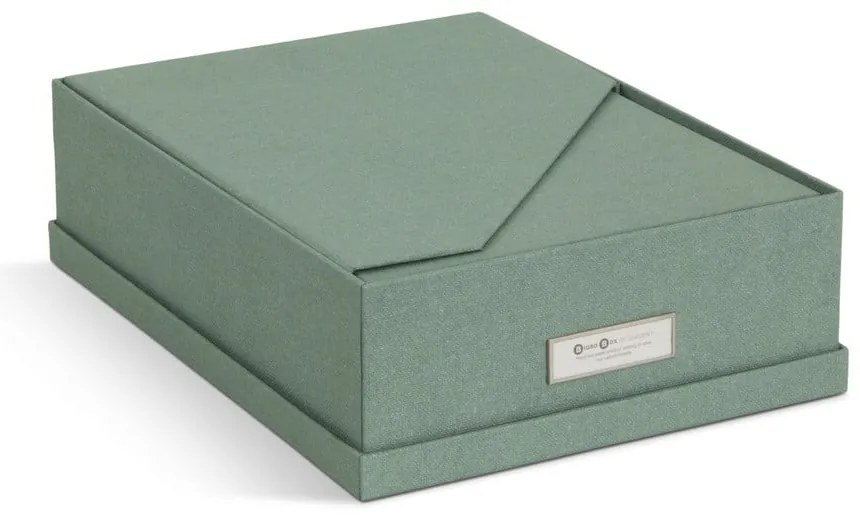 Zelené kartónové organizéry v súprave 5 ks na dokumenty Holger Canvas Paper Laminate – Bigso