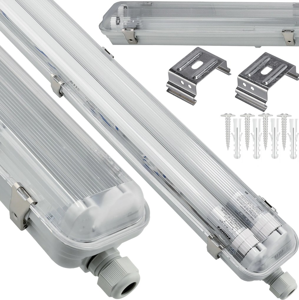 SADA 4 hermetických svietidiel Philips LED 2x128 cm trubicové svietidlo do garáže a dielne