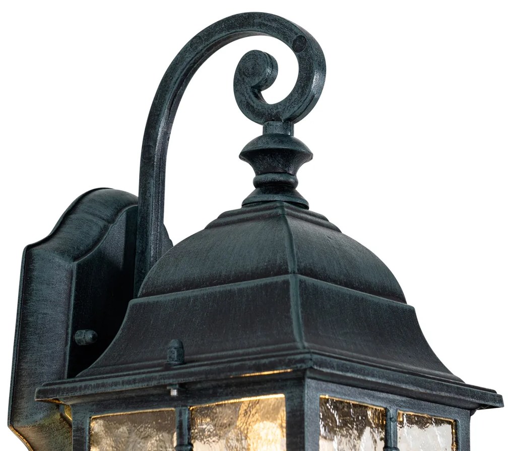 Romantická vonkajšia nástenná lampa tmavozelená - London