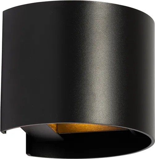 Moderná nástenná lampa čierna okrúhla - Edwin