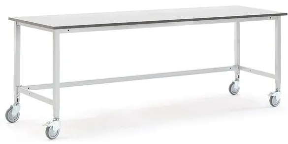 Mobilný dielenský stôl MOTION, manuálne nastaviteľný, 2000x800 mm