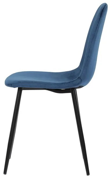 Autronic BONTEC Jedálenská stolička, modrá, zamatová látka, CT-971 BLUE4 Farba: Modrá