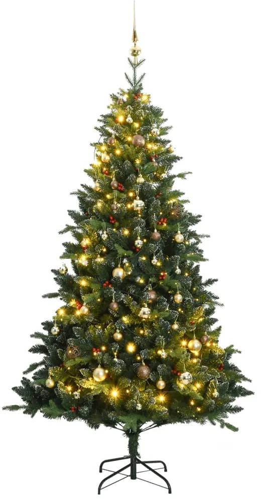 Umelý výklopný vianočný stromček 300 LED a sada gúľ 240 cm 3210359