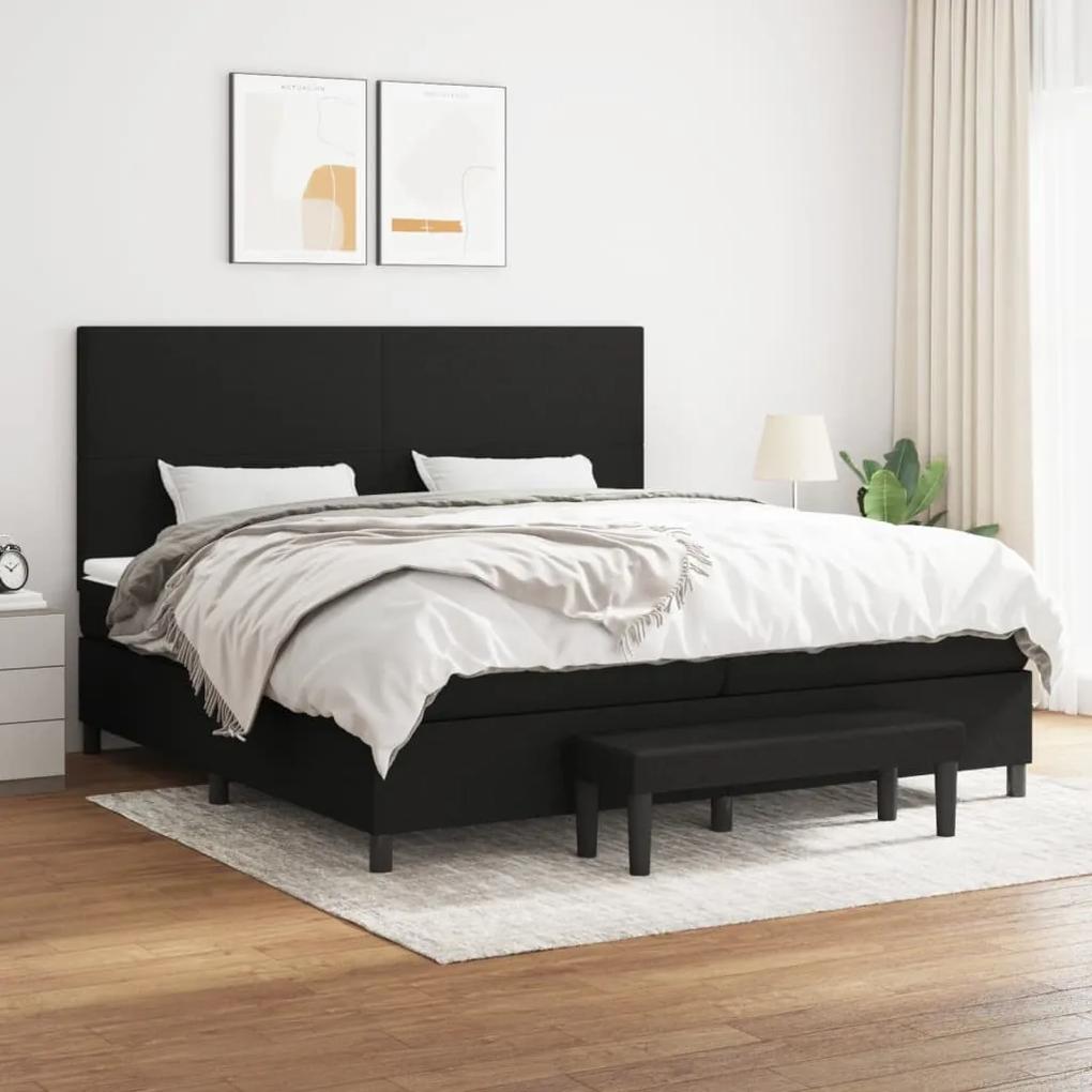 Boxspring posteľ s matracom čierna 200x200 cm látka 3136463