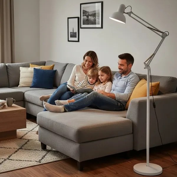 Brilagi - Flexibilná stojacia lampa TASKER 1xE27/60W/230V 184 cm biela