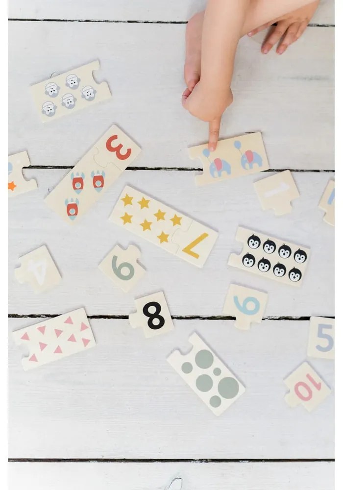 Drevené detské puzzle (počet dielikov 20) Numbers – Kindsgut