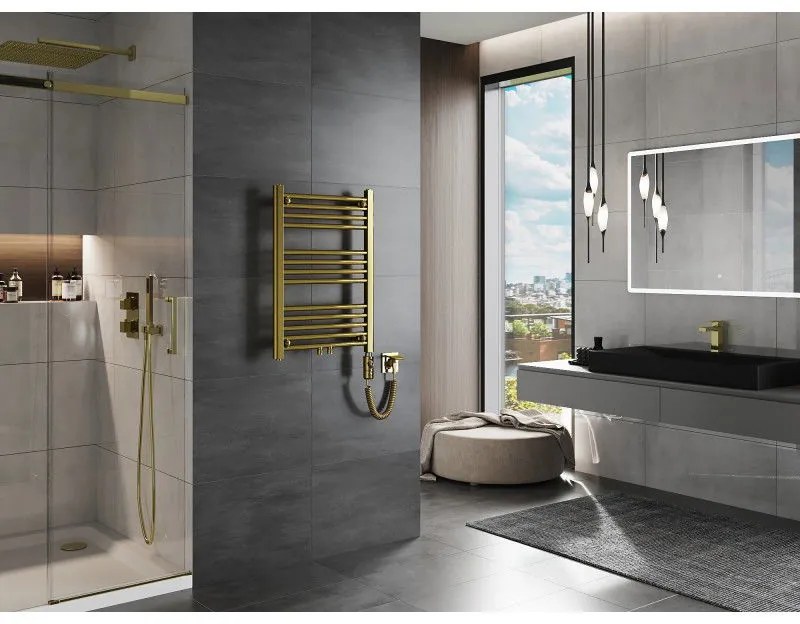 Mexen Mars, elektrické vykurovacie teleso 700 x 500 mm, 300 W, zlatá lesklá, W110-0700-500-2300-50