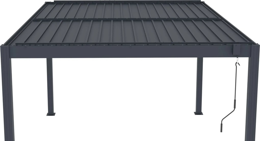 Bioklimatická pergola G21 Austin 4x3 m, antracitová hliníková