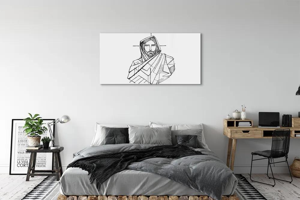 Obraz na akrylátovom skle Ježiš výkres 125x50 cm