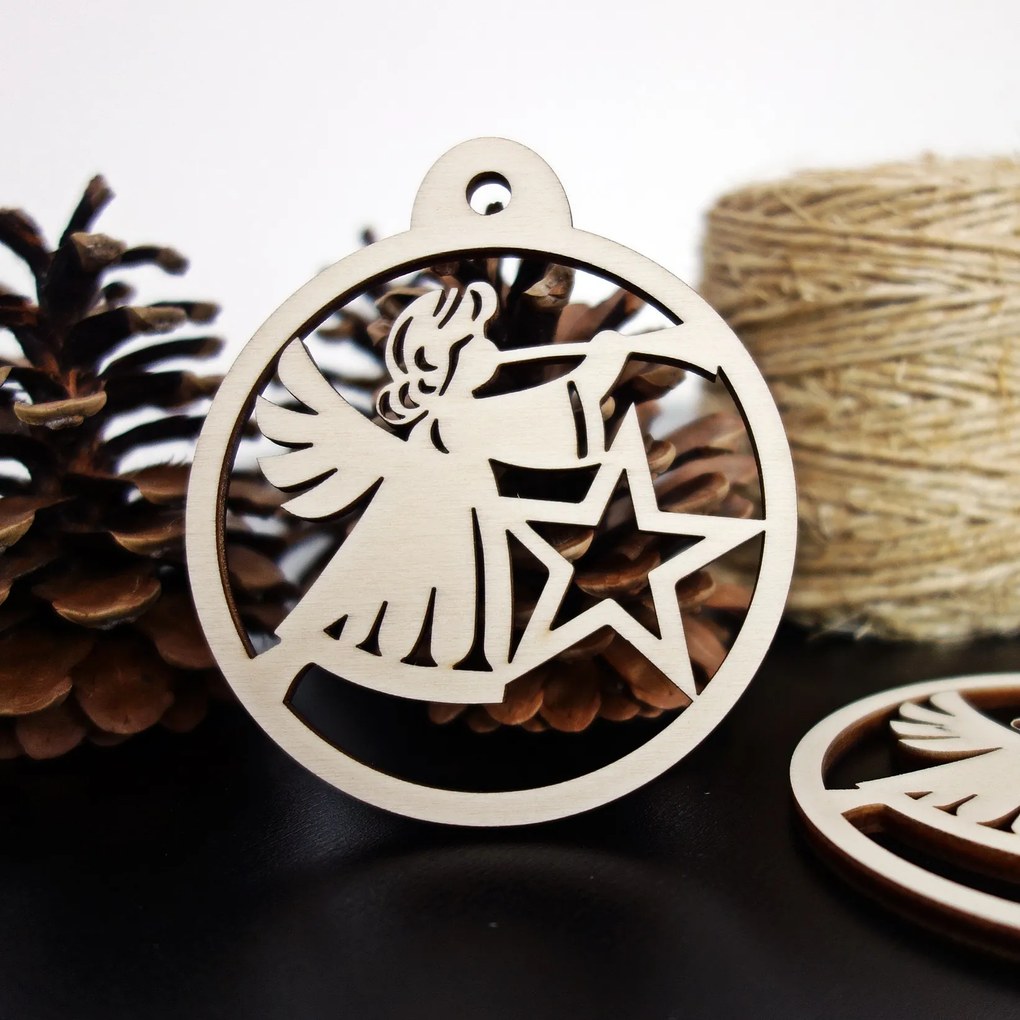 SENTOP | Vianočné ozdoby z dreva a plastu, Vianočné dekorácie drevené , drevené doplnky PR0061-Wooden decorations