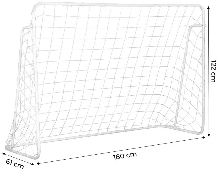 Futbalová bránka so stenou 180x61x122 cm