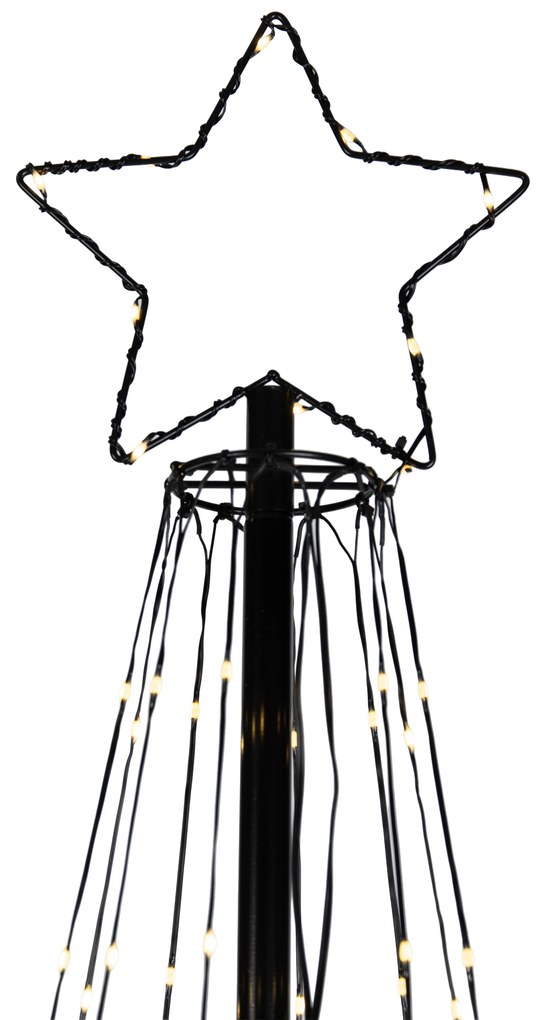 Vianočná stojaca lampa čierna 240 cm vrátane LED IP44 s diaľkovým ovládaním - Nagi