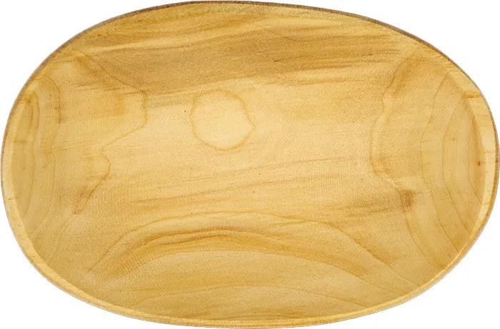 AMADEA Drevený servírovací podnos oválny, masívne drevo, 22 cm